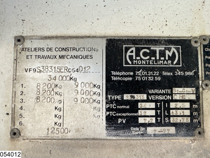 Semi-remorque surbaissé ACTM Lowbed 38.000 KG, Steel suspension: photos 12