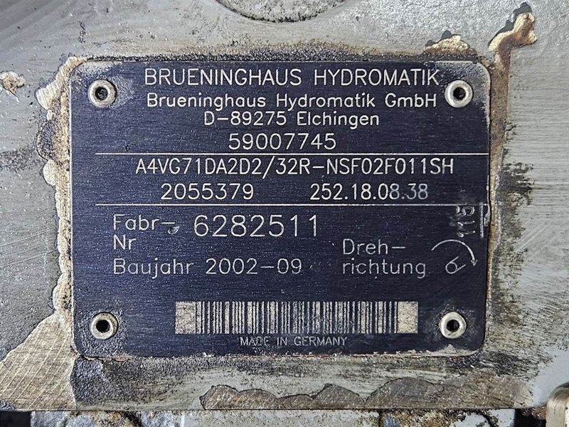 Brueninghaus Hydromatik A4VG71DA2D2/32R-Drive pump/Fahrpumpe - Hydraulique pour Engins de chantier: photos 4 Brueninghaus Hydromatik A4VG71DA2D2/32R-Drive pump/Fahrpumpe - Hydraulique pour Engins de chantier: photos 4