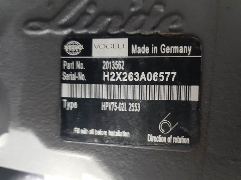 Vögele 2013562-Linde HPV75-02L 2553-Drive pump/Fahrpumpe - Hydraulique: photos 3 Vögele 2013562-Linde HPV75-02L 2553-Drive pump/Fahrpumpe - Hydraulique: photos 3