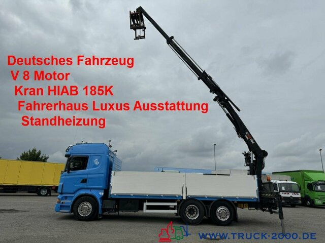Scania R 560 V8 Kran HIAB 185K hebt bei 11m = 1.500kg - Camion plateau, Camion grue: photos 1 Scania R 560 V8 Kran HIAB 185K hebt bei 11m = 1.500kg - Camion plateau, Camion grue: photos 1