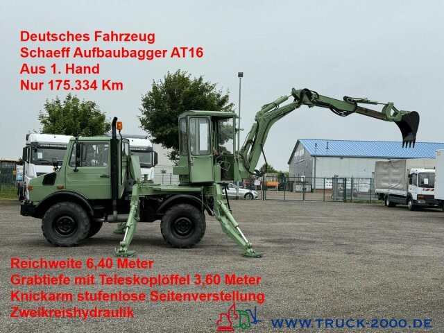 Unimog U427/10 Schaeff Mobilbagger AT 16 NUR 175 TKM - Pelle sur pneus: photos 1 Unimog U427/10 Schaeff Mobilbagger AT 16 NUR 175 TKM - Pelle sur pneus: photos 1