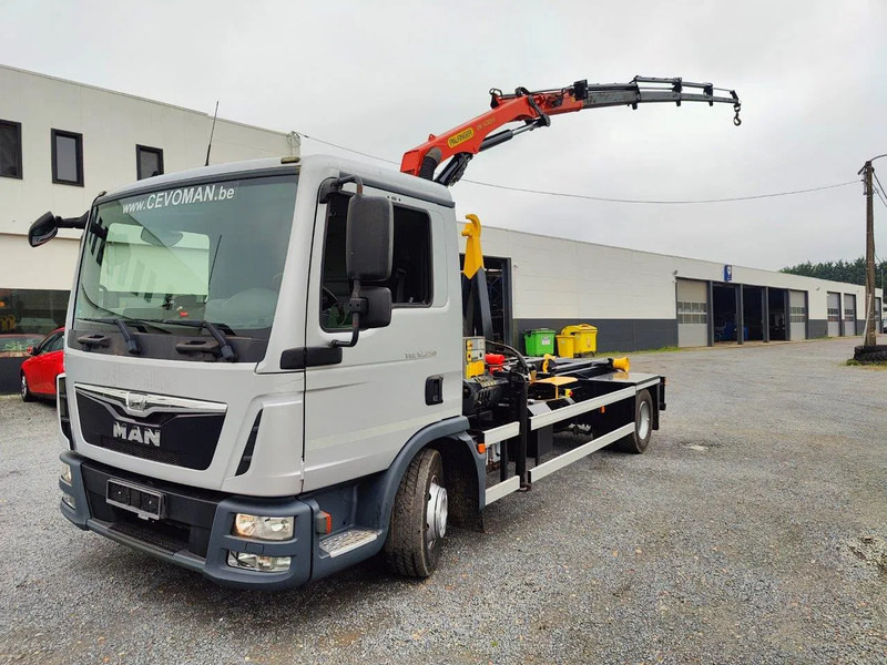 MAN TGL 12.250 Container + Palfinger PK5001 Remote - Camion ampliroll, Camion grue: photos 1 MAN TGL 12.250 Container + Palfinger PK5001 Remote - Camion ampliroll, Camion grue: photos 1