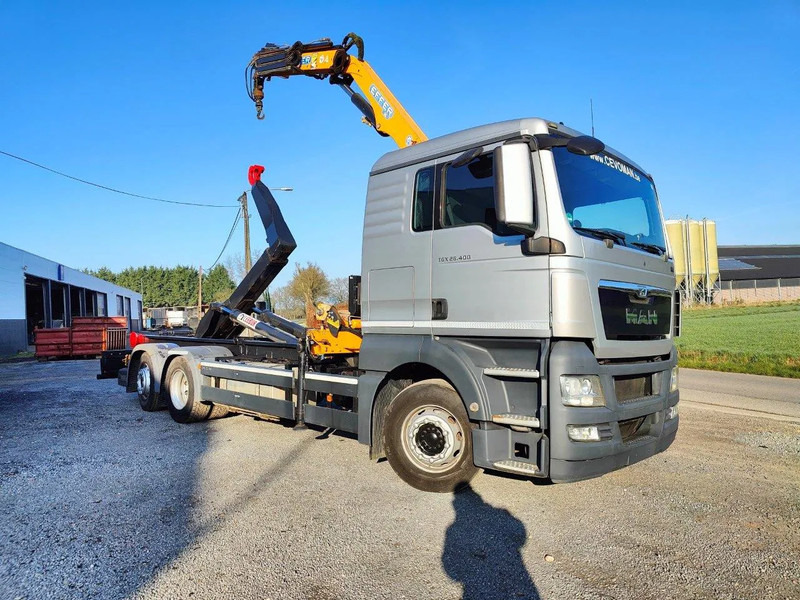 MAN TGX 26.400 6x2 Euro5 Container LEEBUR + Crane Effer 145 - Camion ampliroll, Camion grue: photos 2 MAN TGX 26.400 6x2 Euro5 Container LEEBUR + Crane Effer 145 - Camion ampliroll, Camion grue: photos 2