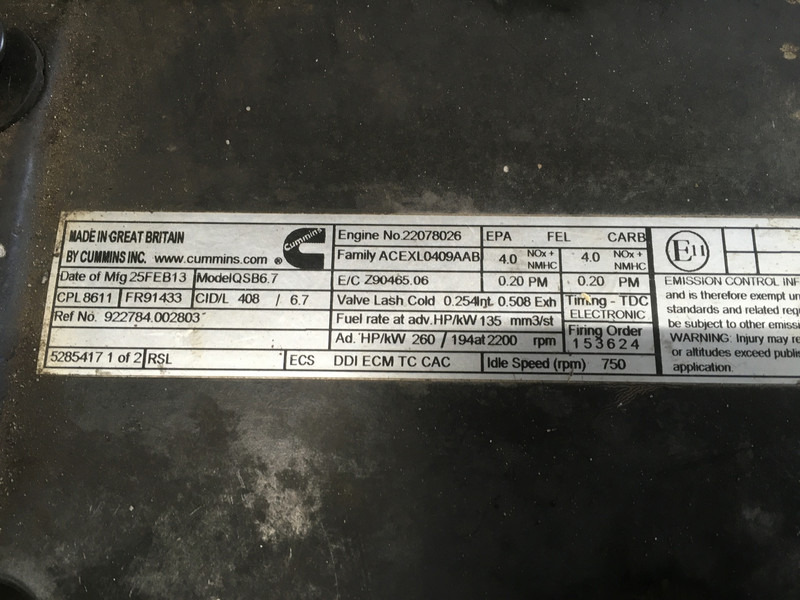 Cummins QSB6.7 CPL8611 CORE - Engins de chantier: photos 1 Cummins QSB6.7 CPL8611 CORE - Engins de chantier: photos 1