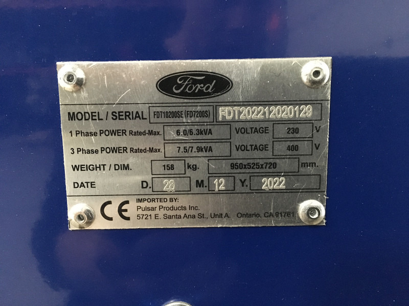 Ford FDT10200SE GENERATOR 7.9KVA NEW - Groupe électrogène: photos 5 Ford FDT10200SE GENERATOR 7.9KVA NEW - Groupe électrogène: photos 5