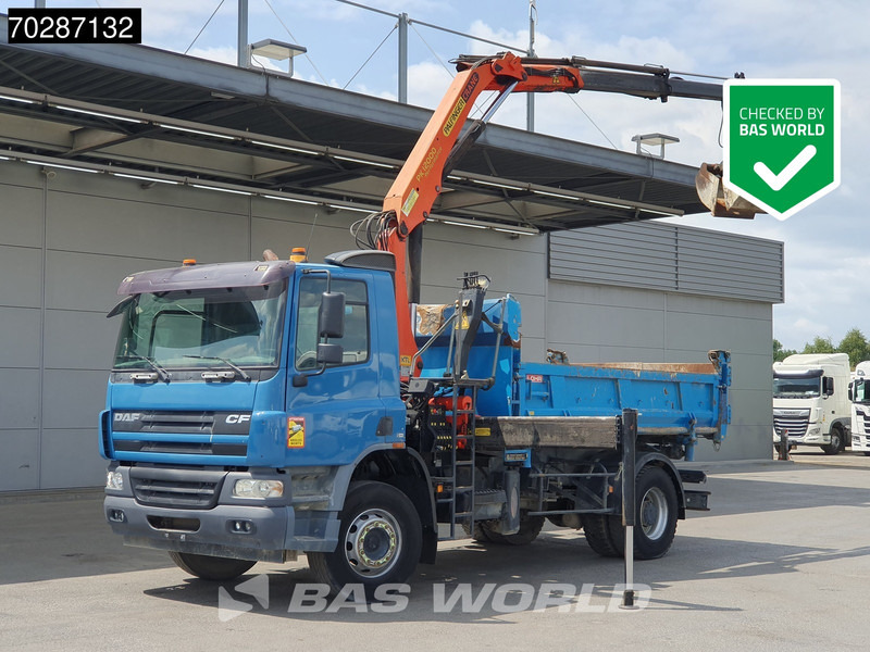 DAF CF75.310 4X2 Manual Big-Axle Steelsuspension Palfinger Euro 3 - Camion benne, Camion grue: photos 1 DAF CF75.310 4X2 Manual Big-Axle Steelsuspension Palfinger Euro 3 - Camion benne, Camion grue: photos 1