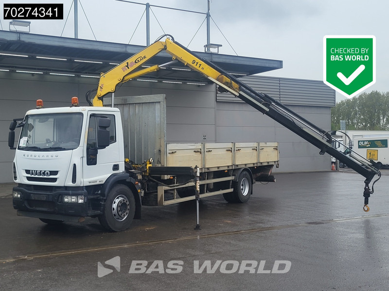 Iveco Eurocargo 180E250 4X2 Hyva V911 3S CraneManual Steelsuspension Ladebordwand EEV - Camion plateau, Camion grue: photos 1 Iveco Eurocargo 180E250 4X2 Hyva V911 3S CraneManual Steelsuspension Ladebordwand EEV - Camion plateau, Camion grue: photos 1
