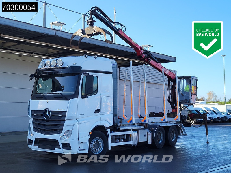 Mercedes-Benz Actros 2663 Actros 6X4 Timber truck FTG V10CX.81 wood crane Big-Axle Automatic Euro 6 - Camion grumier, Camion grue: photos 1 Mercedes-Benz Actros 2663 Actros 6X4 Timber truck FTG V10CX.81 wood crane Big-Axle Automatic Euro 6 - Camion grumier, Camion grue: photos 1