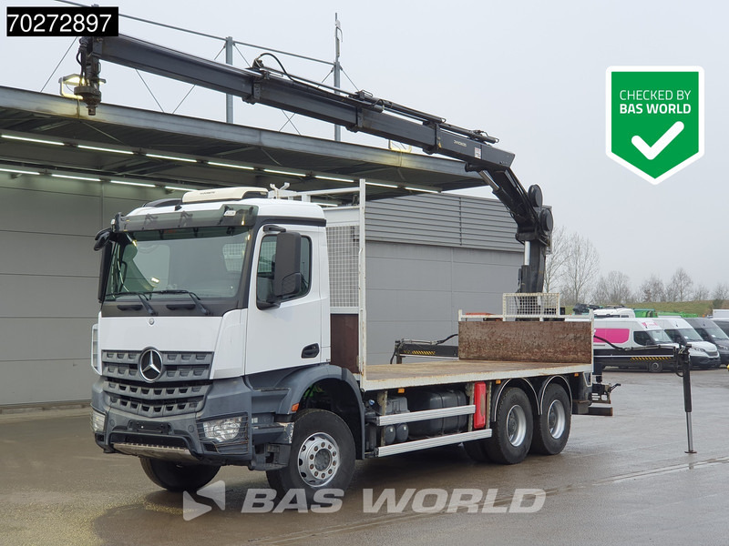 Mercedes-Benz Arocs 2636 6X4 Hiab 144 E-3 Hipro Kran Crane Remote Full Steel Euro 6 - Camion plateau, Camion grue: photos 1 Mercedes-Benz Arocs 2636 6X4 Hiab 144 E-3 Hipro Kran Crane Remote Full Steel Euro 6 - Camion plateau, Camion grue: photos 1