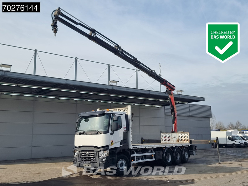 Renault C 380 8X4 Palfinger PK 23001 EH Remote Lift+Lenkachse Euro 6 - Camion plateau, Camion grue: photos 1 Renault C 380 8X4 Palfinger PK 23001 EH Remote Lift+Lenkachse Euro 6 - Camion plateau, Camion grue: photos 1
