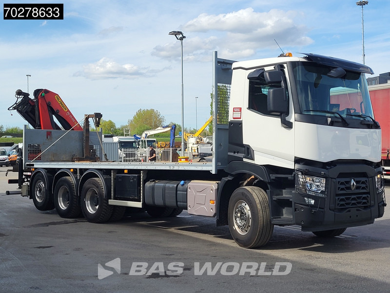 Camion plateau, Camion grue Renault C 480 8X4 Palfinger PK24.001 SLD5 Crane Kran Automatic Liftachse Euro 6: photos 13