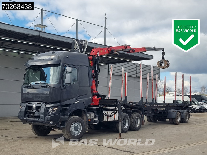 Renault K 520 6X6 Holz Kran Palfinger Q180Z96 6x6 Big-Axle Steelsuspension - Camion grumier, Camion grue: photos 1 Renault K 520 6X6 Holz Kran Palfinger Q180Z96 6x6 Big-Axle Steelsuspension - Camion grumier, Camion grue: photos 1