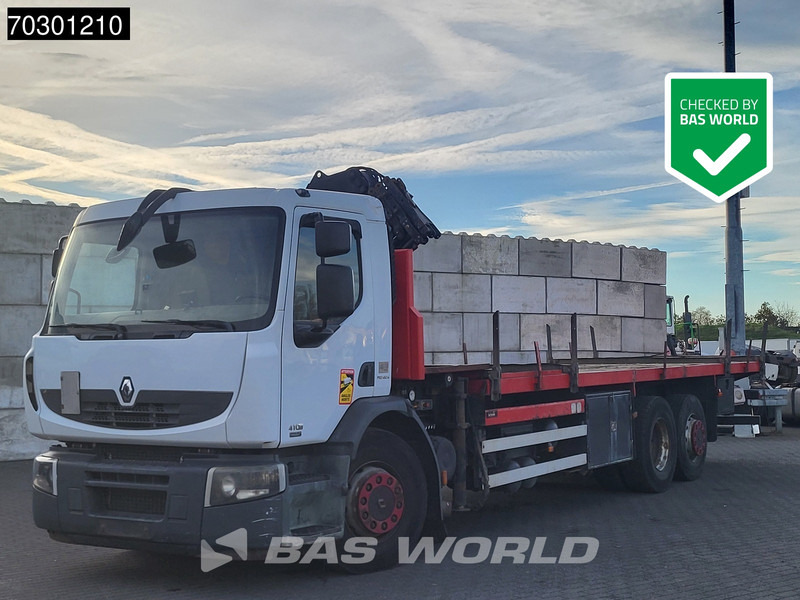 Renault Premium 410 6X2 Terex 120.2E - A3L Kran Crane Lift-Axle Manual Euro 5 - Camion plateau, Camion grue: photos 1 Renault Premium 410 6X2 Terex 120.2E - A3L Kran Crane Lift-Axle Manual Euro 5 - Camion plateau, Camion grue: photos 1