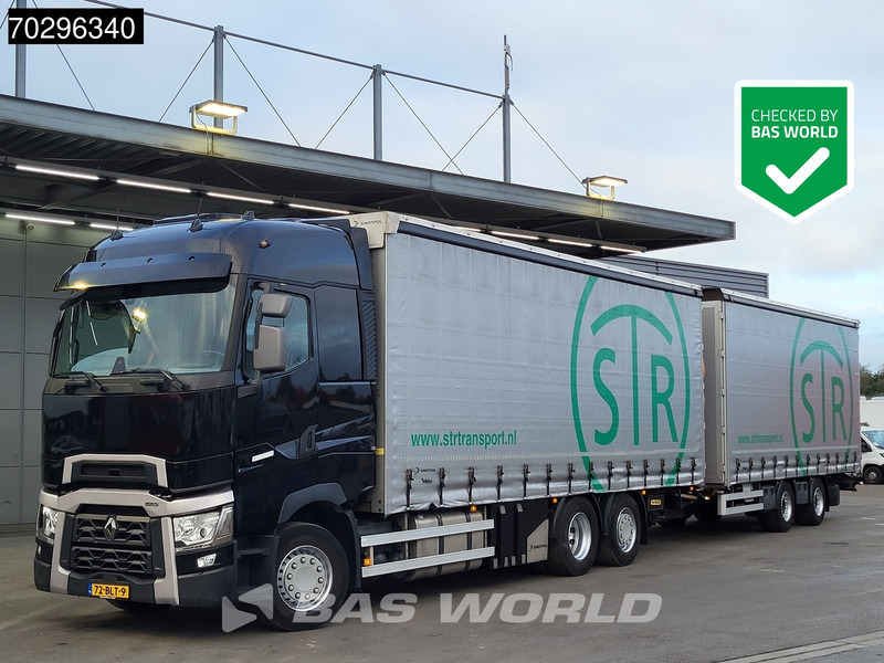 Renault T 480 6X2 NL-Truck combi Liftaxle 1500kg Ladebordwand Euro 6 - Camion à rideaux coulissants: photos 1 Renault T 480 6X2 NL-Truck combi Liftaxle 1500kg Ladebordwand Euro 6 - Camion à rideaux coulissants: photos 1