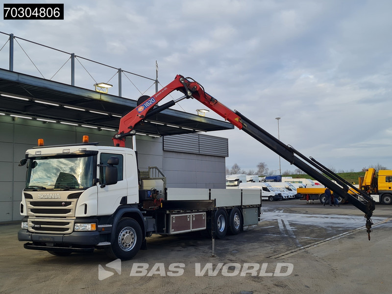 Scania P360 P 6X2 HMF 1820-K4 Kran Crane Lift+Steering Axle Air suspension Euro 6 - Camion plateau, Camion grue: photos 5 Scania P360 P 6X2 HMF 1820-K4 Kran Crane Lift+Steering Axle Air suspension Euro 6 - Camion plateau, Camion grue: photos 5