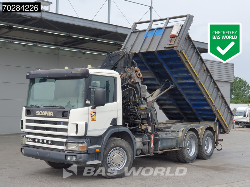 Scania P94 6X4 Hiab 330-4 Kran Crane 9m3 tipper Manual Steelsuspension Euro 3 - Camion benne, Camion grue: photos 1 Scania P94 6X4 Hiab 330-4 Kran Crane 9m3 tipper Manual Steelsuspension Euro 3 - Camion benne, Camion grue: photos 1