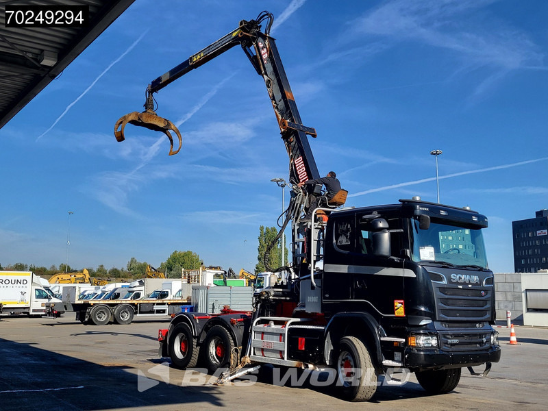 Scania R580 6X4 Holz Kran Diebolt D28 Full-Steell Extentable Trailer - Camion grumier, Camion grue: photos 3 Scania R580 6X4 Holz Kran Diebolt D28 Full-Steell Extentable Trailer - Camion grumier, Camion grue: photos 3