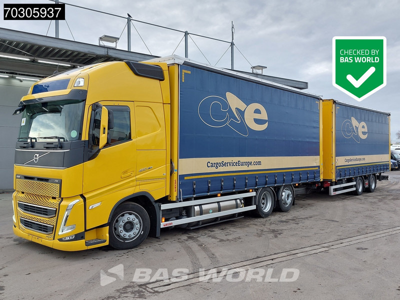 Camion à rideaux coulissants Volvo FH 460 6X2 Curtainsider Combi LNG Engine Sliding roof I-Park cool VEB+: photos 1