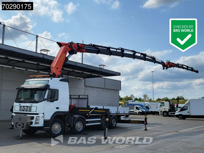Volvo FM 480 8X2 Palfinger PK85002 Crane+Jib Lifting-Axle Big-Axle Automatic Euro 4 - Camion plateau, Camion grue: photos 1 Volvo FM 480 8X2 Palfinger PK85002 Crane+Jib Lifting-Axle Big-Axle Automatic Euro 4 - Camion plateau, Camion grue: photos 1