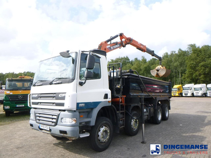 DAF CF 85.360 8X4 RHD tipper + Terex 118.2 VGL-A15 - Camion grue: photos 1 DAF CF 85.360 8X4 RHD tipper + Terex 118.2 VGL-A15 - Camion grue: photos 1