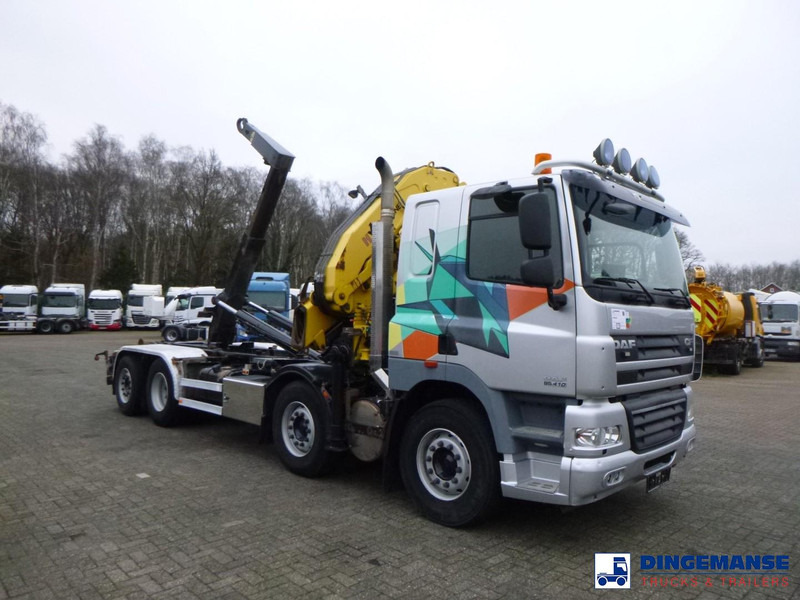 DAF CF 85.410 8x2 Hyva container hook + crane - Camion grue: photos 2 DAF CF 85.410 8x2 Hyva container hook + crane - Camion grue: photos 2