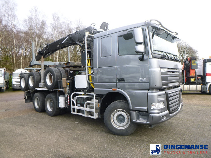 DAF XF 105.510 6x4 + Loglift F281S83 crane / timber truck + dolly - Camion grue: photos 2 DAF XF 105.510 6x4 + Loglift F281S83 crane / timber truck + dolly - Camion grue: photos 2