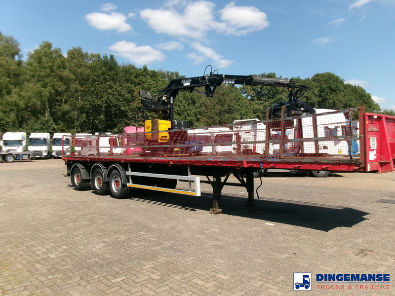 Fruehauf 3-axle platform trailer + Atlas 3008 crane - Semi-remorque plateau: photos 2 Fruehauf 3-axle platform trailer + Atlas 3008 crane - Semi-remorque plateau: photos 2