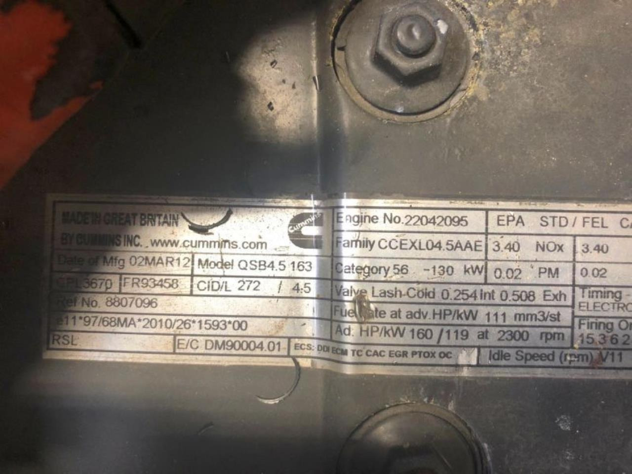 Cummins QSB4.5 163 - Moteur: photos 3 Cummins QSB4.5 163 - Moteur: photos 3