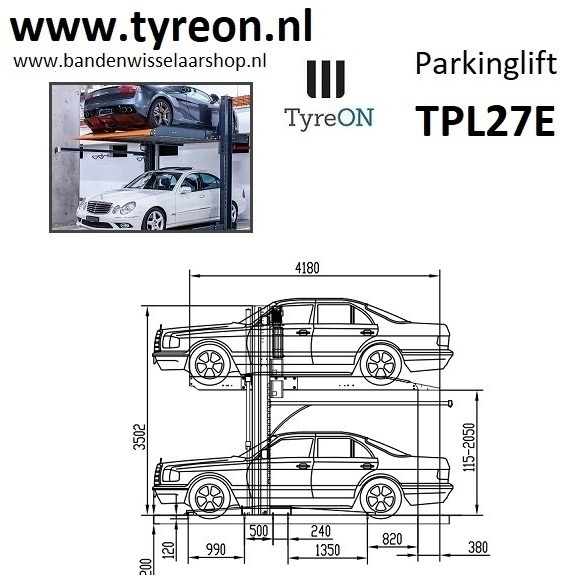 TPL27E-2 car parking lift - electric release of safety locks - no air pressure required - 3 columns - 4 cars - Équipement de garage: photos 4 TPL27E-2 car parking lift - electric release of safety locks - no air pressure required - 3 columns - 4 cars - Équipement de garage: photos 4