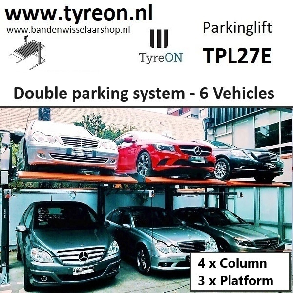 TPL27E-3 car parking lift - electric release of safety locks - no air pressure required - 4 columns - 6 cars - Équipement de garage: photos 1 TPL27E-3 car parking lift - electric release of safety locks - no air pressure required - 4 columns - 6 cars - Équipement de garage: photos 1