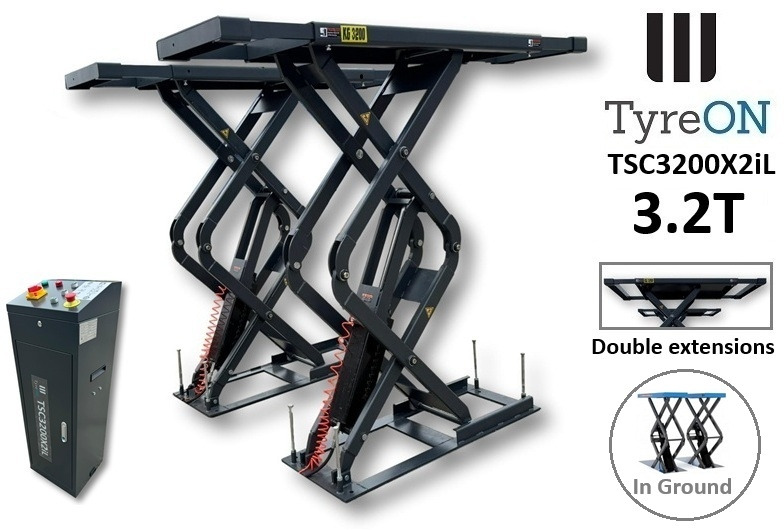TSC3500X2iL in floor scissor lift - double extensions- Platform length up to 224 cm - also for longer vehicles - Équipement de garage: photos 1 TSC3500X2iL in floor scissor lift - double extensions- Platform length up to 224 cm - also for longer vehicles - Équipement de garage: photos 1