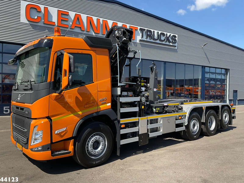 Camion ampliroll, Camion grue Volvo FM 420 8x2 Hiab 25 Tonmeter laadkraan Welvaarts laadkraan weegsysteem: photos 12
