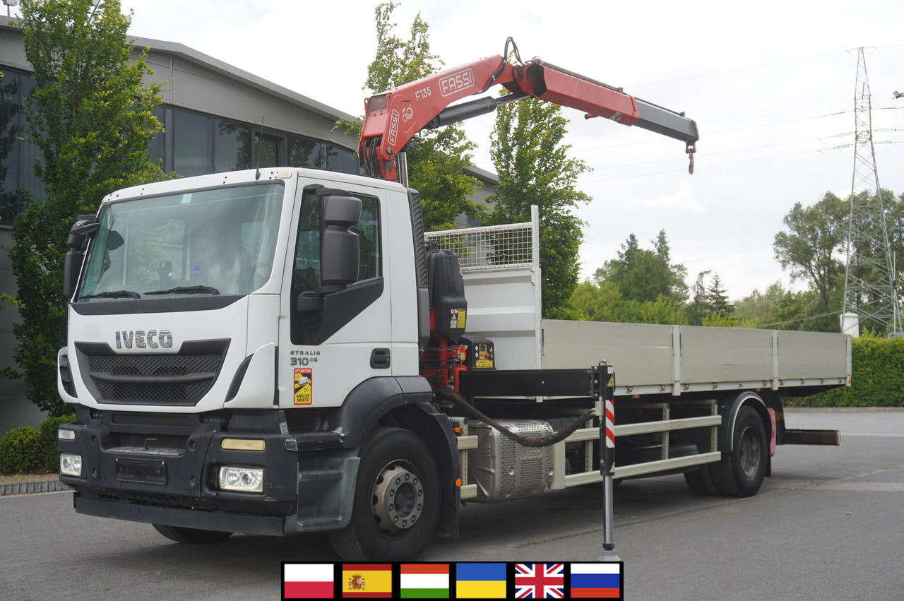 IVECO STRALIS 19.310 E6 / Flatbed 19 EPAL / FASSI F135 / 225 MTH! / 5.7 T - Camion grue, Camion grue: photos 1 IVECO STRALIS 19.310 E6 / Flatbed 19 EPAL / FASSI F135 / 225 MTH! / 5.7 T - Camion grue, Camion grue: photos 1