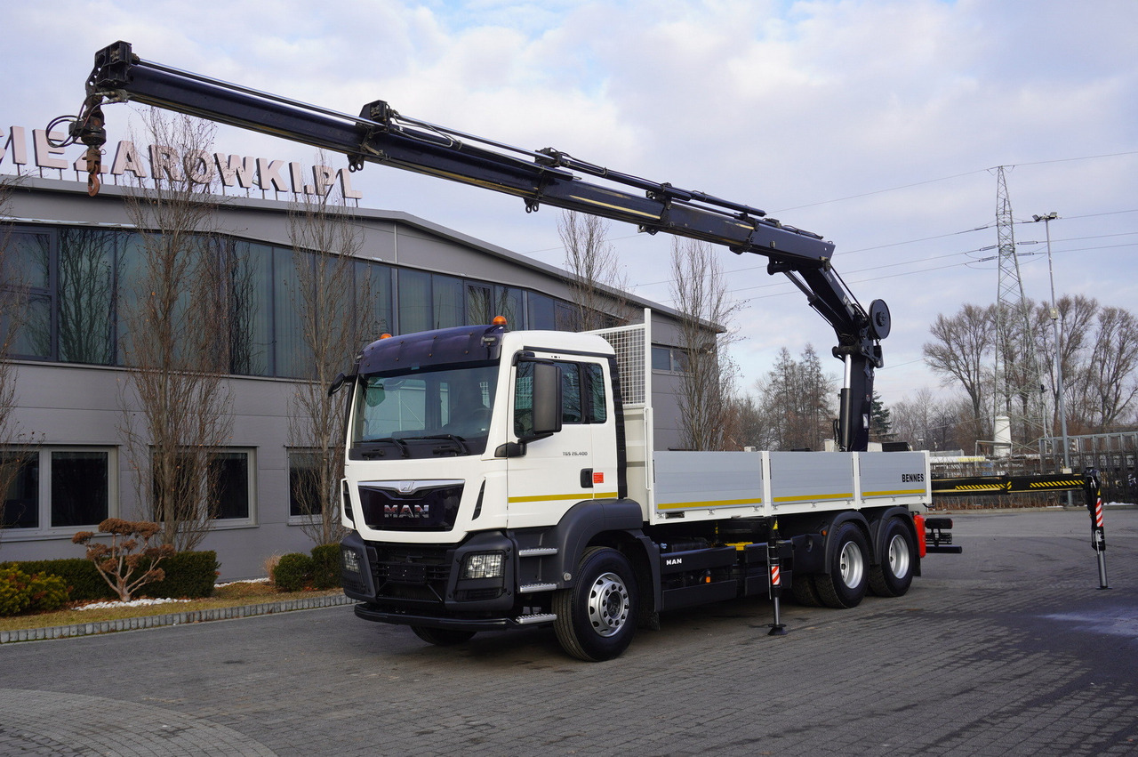 MAN TGS 26.400 / HDS HIAB 244 EP-4 HIDUO 8500 kg / 6x4 - Camion plateau, Camion grue: photos 1 MAN TGS 26.400 / HDS HIAB 244 EP-4 HIDUO 8500 kg / 6x4 - Camion plateau, Camion grue: photos 1