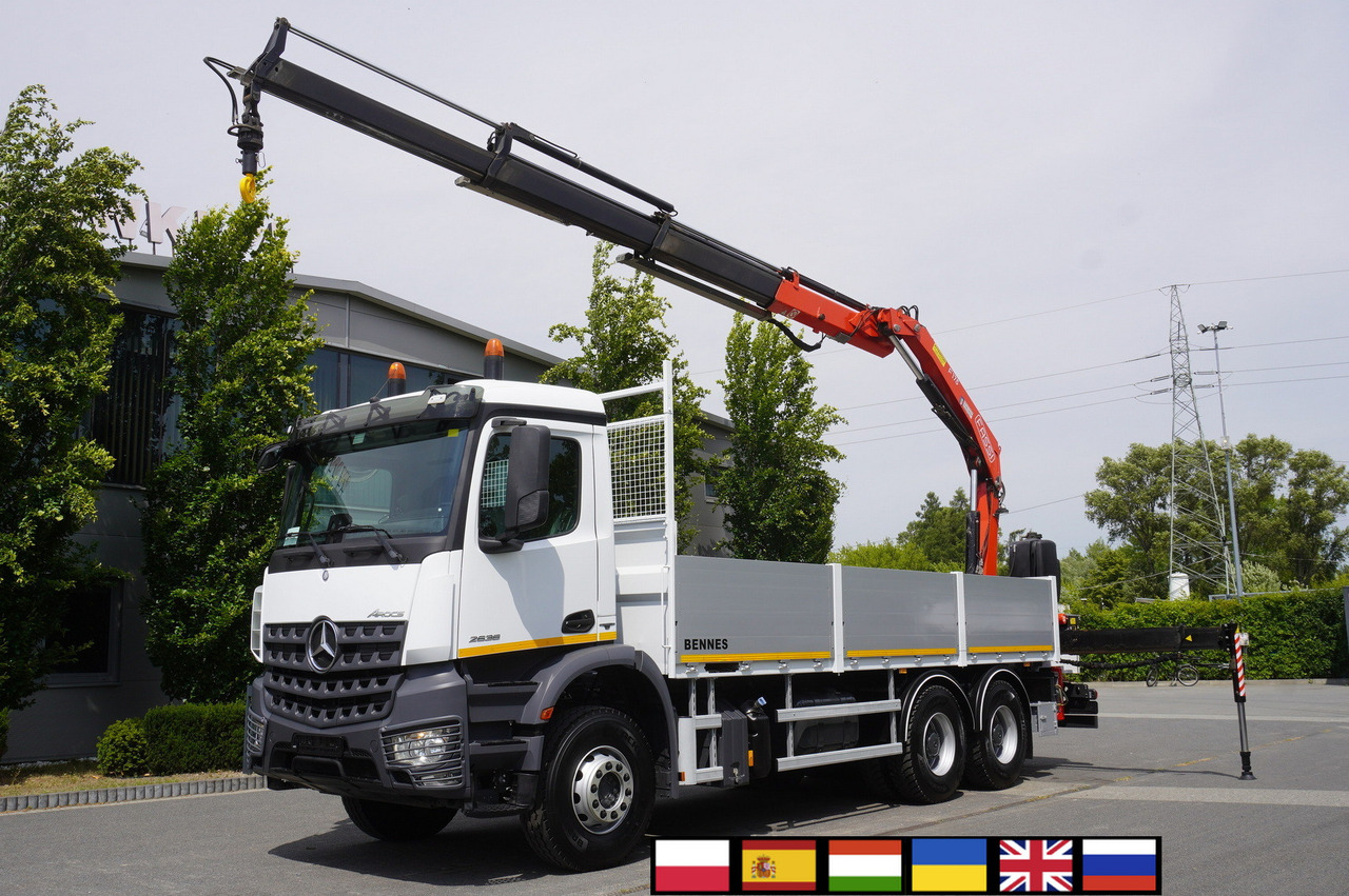 MERCEDES-BENZ Arocs 2633 flatbed truck / Crane FASSI F155A.0.23 / REMOTE CONTROL / 230,000 km - Camion grue: photos 1 MERCEDES-BENZ Arocs 2633 flatbed truck / Crane FASSI F155A.0.23 / REMOTE CONTROL / 230,000 km - Camion grue: photos 1