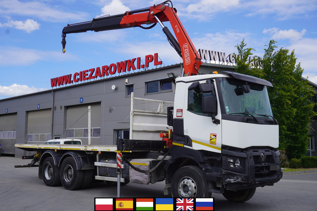 RENAULT K380 6x4 / FASSI F175 crane 7.85 t / 120 thousand km! - Camion plateau, Camion grue: photos 3 RENAULT K380 6x4 / FASSI F175 crane 7.85 t / 120 thousand km! - Camion plateau, Camion grue: photos 3