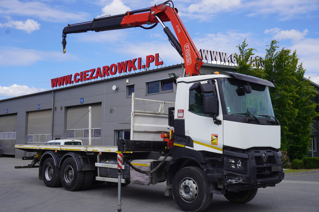RENAULT K380 6x4 / FASSI F175 crane 7.85 t / 120 thousand km - Camion plateau, Camion grue: photos 1 RENAULT K380 6x4 / FASSI F175 crane 7.85 t / 120 thousand km - Camion plateau, Camion grue: photos 1