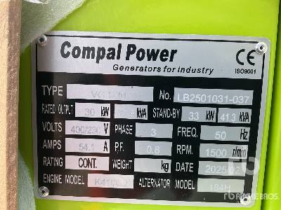 COMPAL VG-R30 41 kVA (Unused) - Groupe électrogène: photos 5 COMPAL VG-R30 41 kVA (Unused) - Groupe électrogène: photos 5