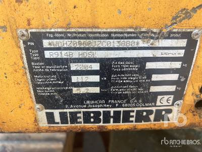 LIEBHERR R914B HDSL Pelle Sur Chenilles - Pelle sur chenille: photos 5 LIEBHERR R914B HDSL Pelle Sur Chenilles - Pelle sur chenille: photos 5