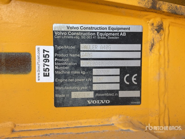 2024 Volvo A40G Articulated Dump Truck - Tombereau articulé: photos 1 2024 Volvo A40G Articulated Dump Truck - Tombereau articulé: photos 1