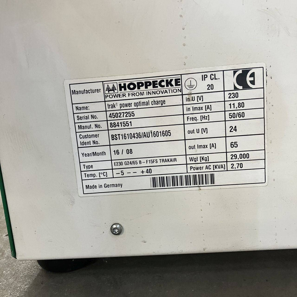Hoppecke E230 G24/65 B-F15FS Trak power Optimal Charge (4) - Pièces de rechange pour Matériel de manutention: photos 5 Hoppecke E230 G24/65 B-F15FS Trak power Optimal Charge (4) - Pièces de rechange pour Matériel de manutention: photos 5
