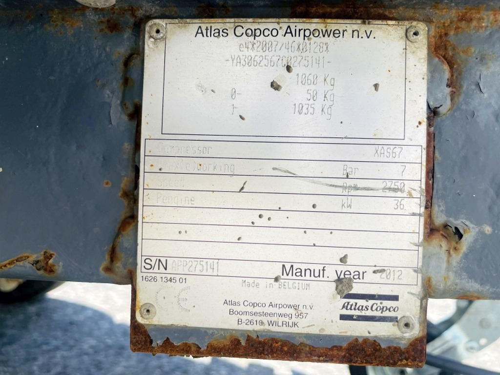 Atlas Copco XAS67 (4018) - Compresseur d'air: photos 3 Atlas Copco XAS67 (4018) - Compresseur d'air: photos 3
