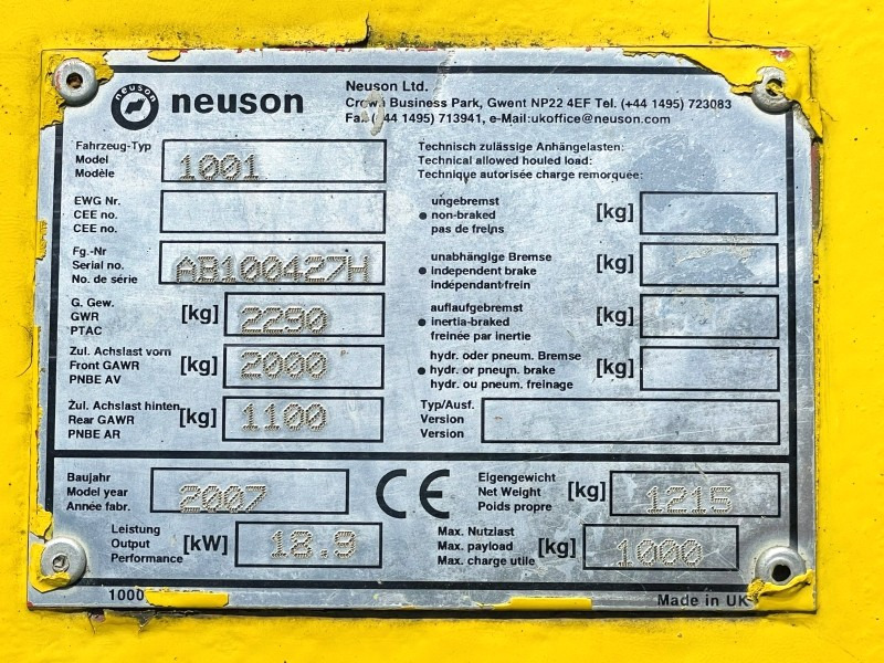 Neuson 1001 (3631) - Mini tombereau: photos 3 Neuson 1001 (3631) - Mini tombereau: photos 3