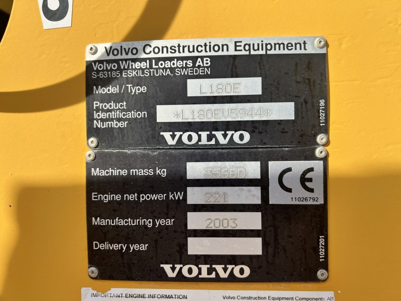 Chargeuse sur pneus Volvo L 180 E HL (110814): photos 8 Chargeuse sur pneus Volvo L 180 E HL (110814): photos 8