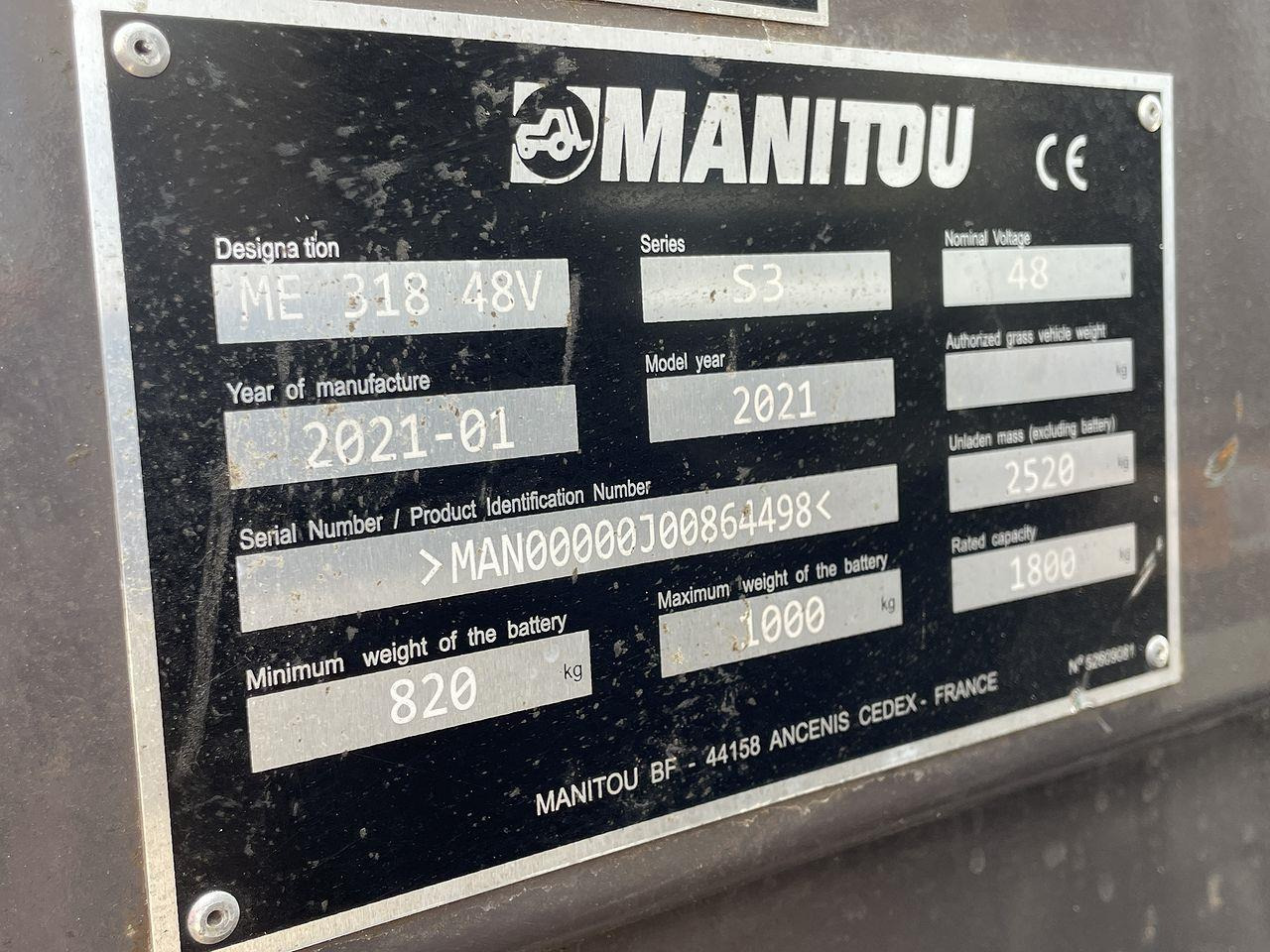 Chariot élévateur électrique Manitou ME318: photos 12