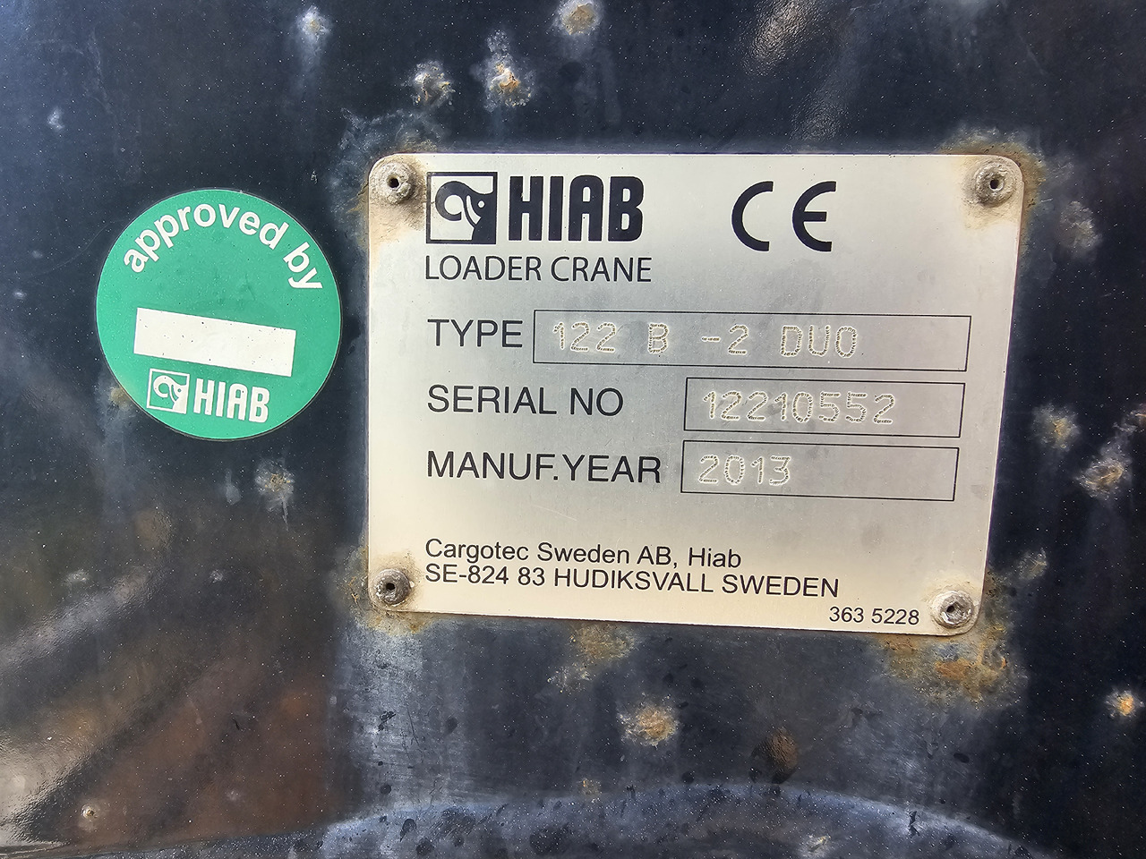 Grue auxiliaire HIAB COMPLETE CRANE / HIAB 122B - 2 DUO / 2013 + GRABBER: photos 17