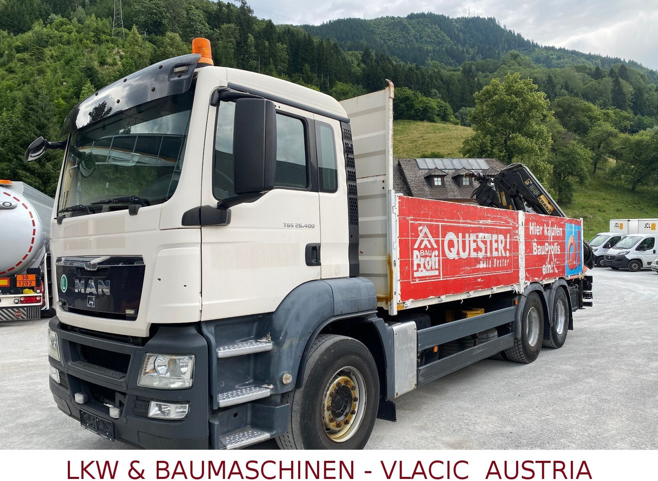 MAN TGS 26.400 6x4 mit Kran HIAB 166 - Camion plateau, Camion grue: photos 1 MAN TGS 26.400 6x4 mit Kran HIAB 166 - Camion plateau, Camion grue: photos 1