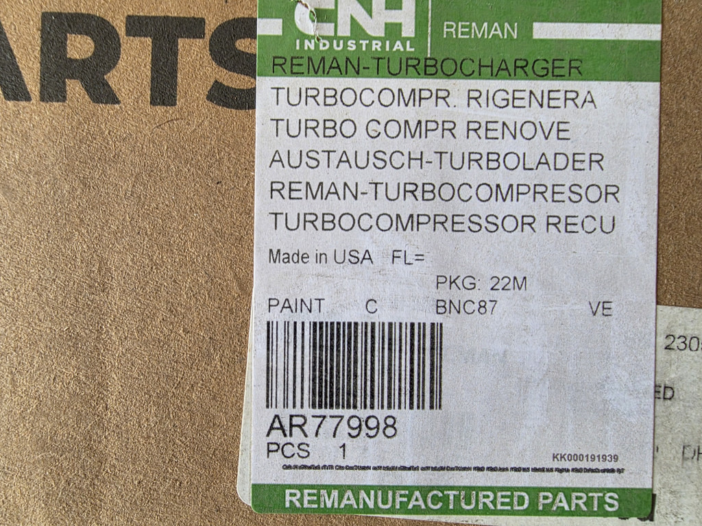 Case AR77998 - Turbocompresseur pour Engins de chantier: photos 4 Case AR77998 - Turbocompresseur pour Engins de chantier: photos 4