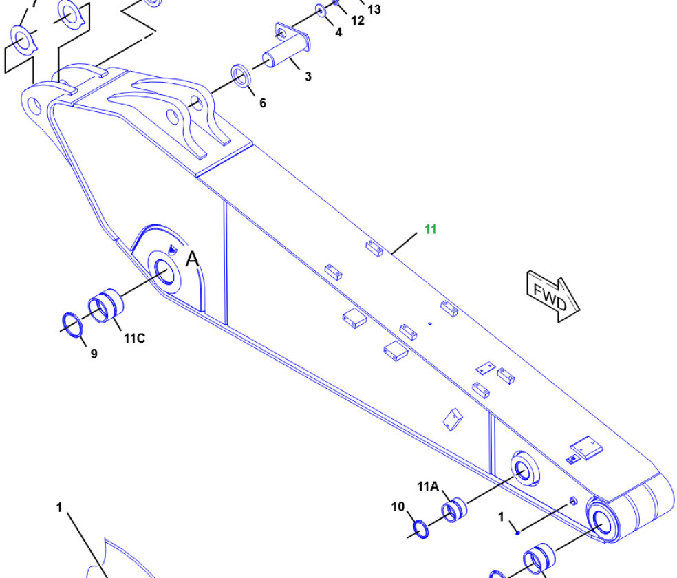 Caterpillar 3595621 - 3595620 - Flèche pour Engins de chantier: photos 2 Caterpillar 3595621 - 3595620 - Flèche pour Engins de chantier: photos 2