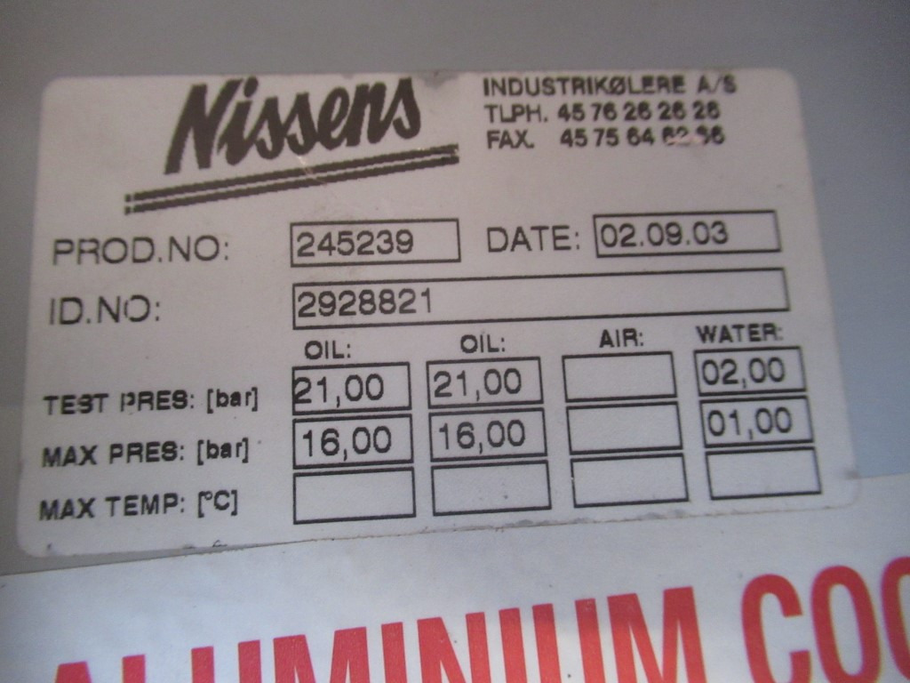 Nissens 2928821 - - Radiateur pour Engins de chantier: photos 4 Nissens 2928821 - - Radiateur pour Engins de chantier: photos 4